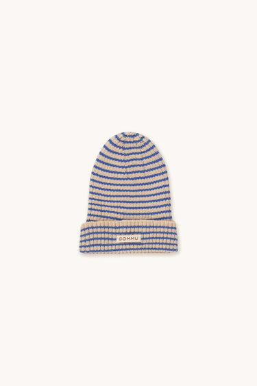 Gommu French Stripe Beanie Light Cream/Blue